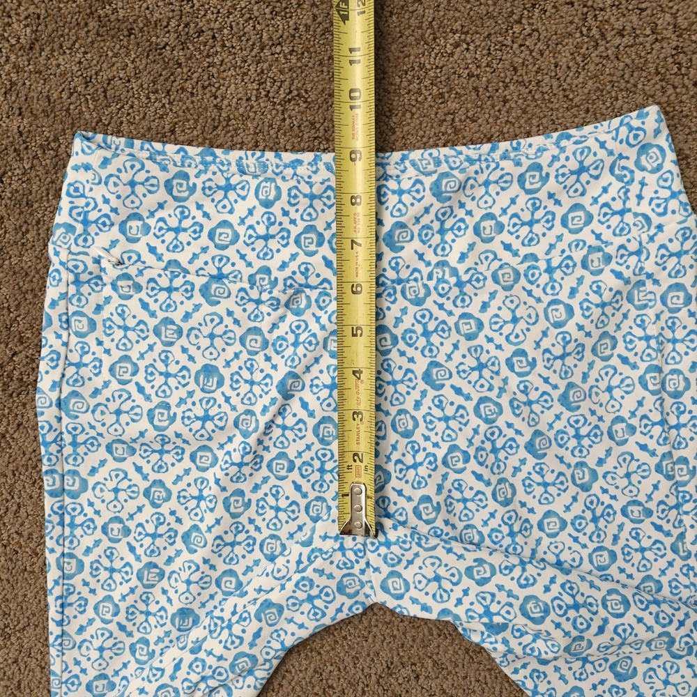 J.McLaughlin Lexie‎ Leggings Womens XS Blue White Geometric Tile Print Cropped - Picture 13 of 14
